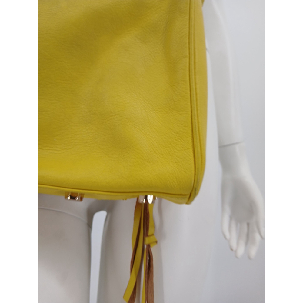 Rebecca Minkoff Yellow Leather Crossbody Bag Purse Zipper - Picture 10 of 16